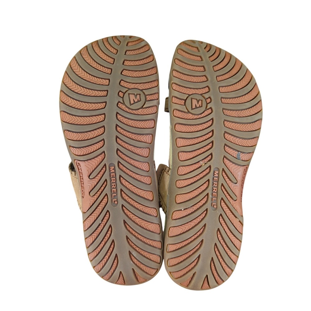 Merrell Dark Earth Leather Sandals Womens Size 8 Casual Gorpcore - Picture 7 of 8
